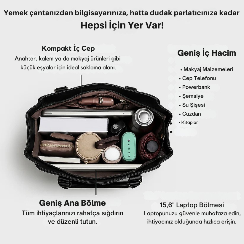 EZME™ Vitaria - Şık Yemek Saklama Bölmeli Kadın Çantası