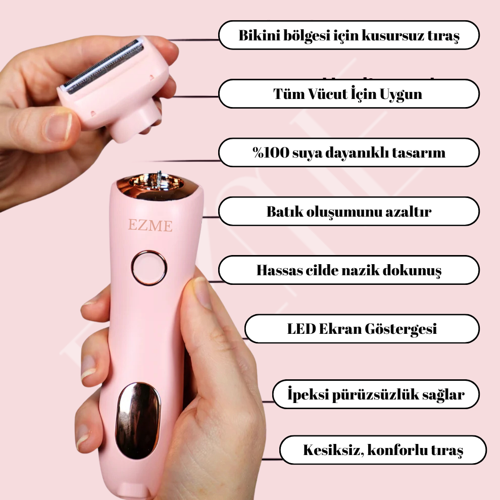 EZME™ SilkySmooth 2'si 1 arada LED ekranlı tıraş makinesi