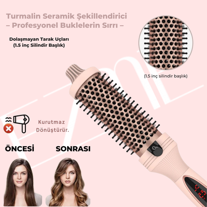 EZME Pro Ion Brush – 3’ü 1 Arada Termal Saç Fırçası