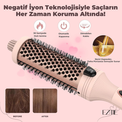 EZME Pro Ion Brush – 3’ü 1 Arada Termal Saç Fırçası